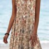 Women's Vintage Floral Sleeveless V-Neck A-Line Summer Dress